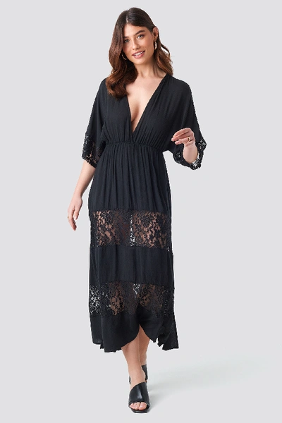 Shop Trendyol Tulum Lace Maxi Dress - Black