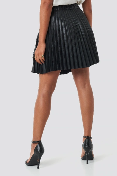 Shop Na-kd Faux Leather Pleated Mini Skirt - Black