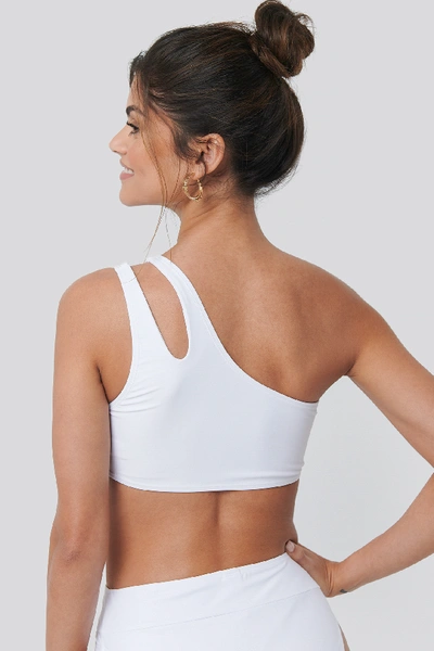 Shop Na-kd One Shoulder Cut Out Bikini Top White