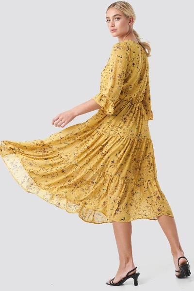 Shop Rut & Circle Panel Maxi Dress - Yellow In Yellow Flower