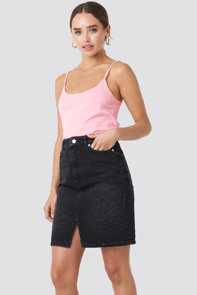 Shop Na-kd Pencil Denim Mini Skirt Black