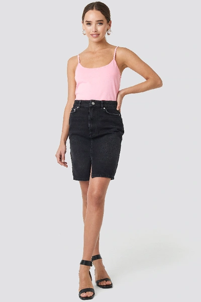 Shop Na-kd Pencil Denim Mini Skirt Black