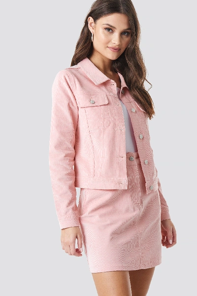 Shop Na-kd Co-ord Corduroy Jacket Pink In Rose Quartz