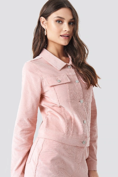 Shop Na-kd Co-ord Corduroy Jacket Pink In Rose Quartz