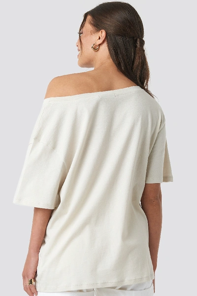 Shop Na-kd One Shoulder T-shirt - Beige In Dusty Light Beige