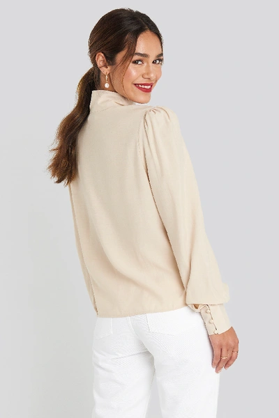 Shop Chloé High Neck Button Blouse - Beige