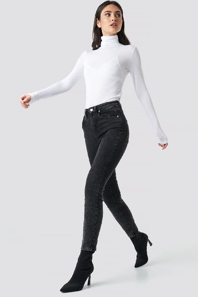 Shop Na-kd Polo Neck Long Sleeve Top - White