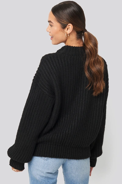 Shop Queen Of Jetlags X Na-kd Round Neck Knitted Sweater - Black