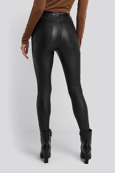 Shop Adorable Caro X Na-kd Belt Detail Waxed Pants - Black