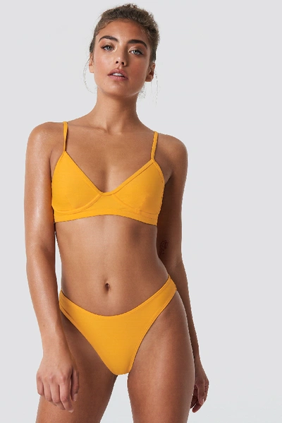 Shop Na-kd Cup Shape Bikini Top Yellow In Citrus
