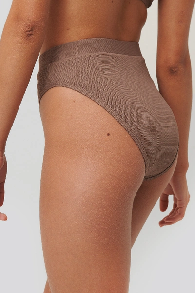 Shop Na-kd Structured Edge Maxi Highwaist Panty Brown In Taupe