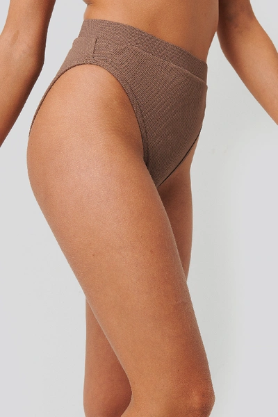 Shop Na-kd Structured Edge Maxi Highwaist Panty Brown In Taupe
