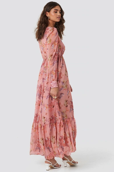 Shop Kae Sutherland X Na-kd Floral Maxi Dress Pink In Pink Floral