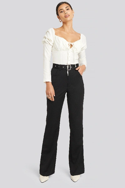 Shop Afj X Na-kd Ruffle Cup Blouse - White In Ivory
