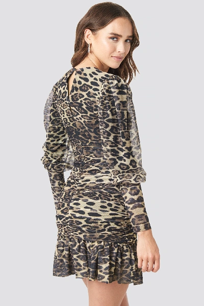 Shop Trendyol Leopard Drape Detailed Dress Multicolor