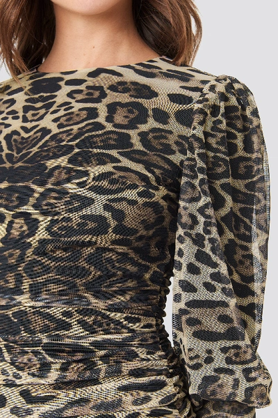 Shop Trendyol Leopard Drape Detailed Dress Multicolor