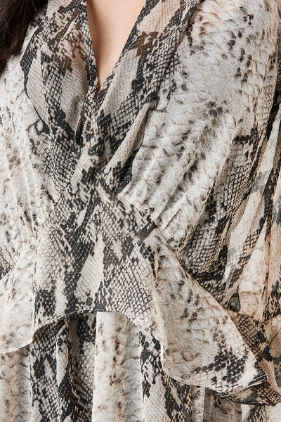 Shop Na-kd Snake Printed Short Chiffon Dress - Grey,multicolor
