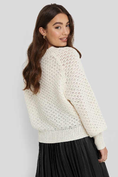 Shop Na-kd Batwing Knitted Sweater - White In Offwhite