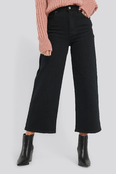 Shop Abrand A Street Aline Crop Jeans - Black In Dead Of Night