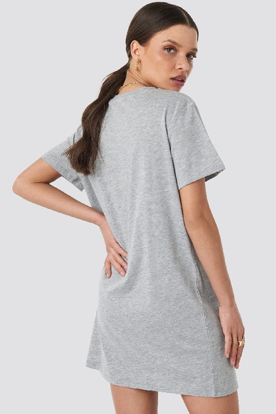 Shop Na-kd T-shirt Dress Grey In Grey Melange