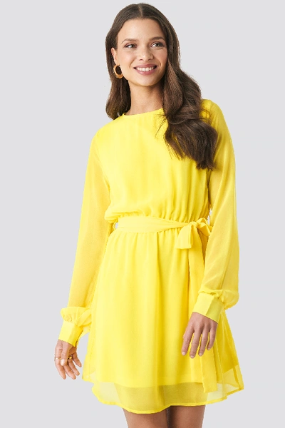 Shop Na-kd Chiffon Dress - Yellow