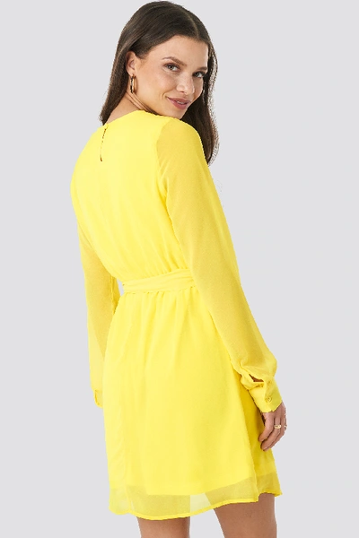 Shop Na-kd Chiffon Dress - Yellow