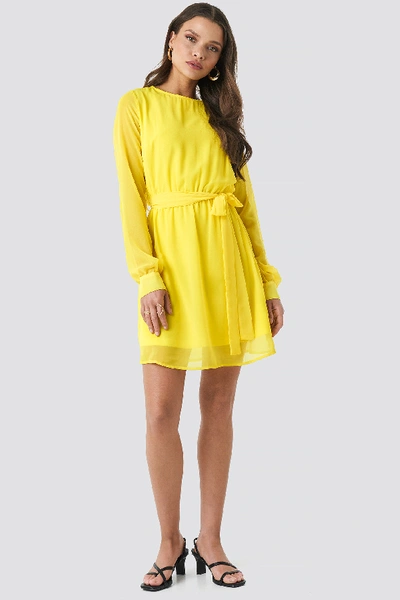 Shop Na-kd Chiffon Dress - Yellow