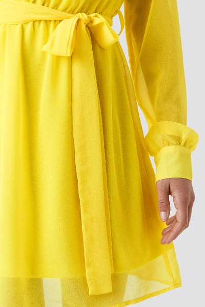 Shop Na-kd Chiffon Dress - Yellow