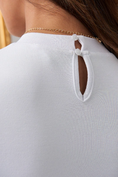 Shop Romy X Na-kd Turtle Neck Cropped Top - White