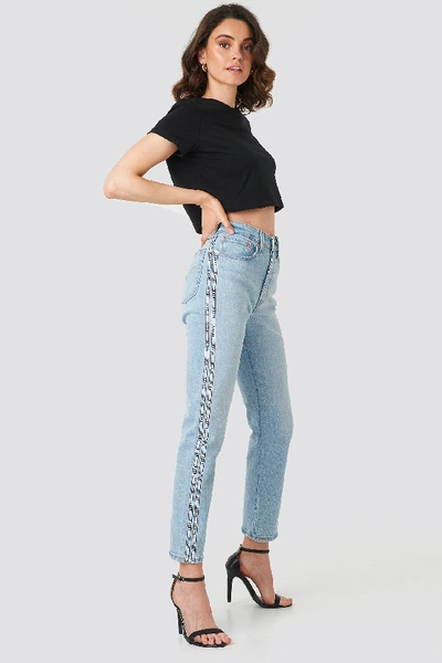 Shop Levi's 501 Crop Jeans - Blue In Dibs W/ Tape