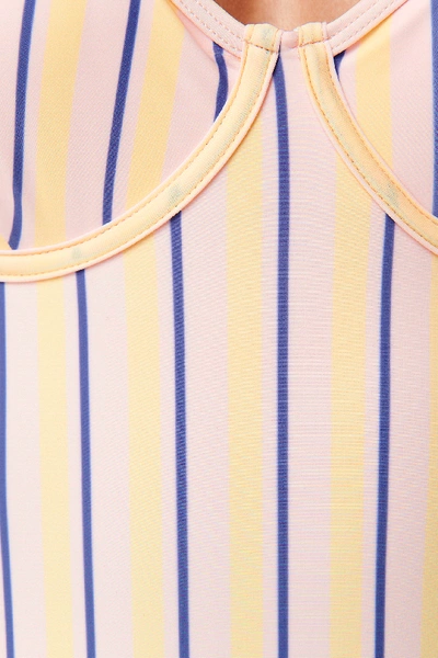 Shop Erica Kvam X Na-kd Cup Detail Swimsuit Multicolor In Stripe Print