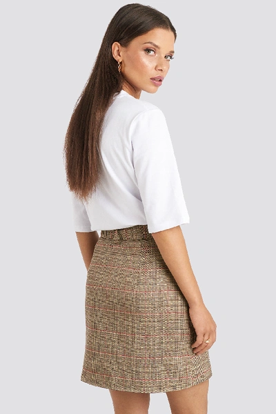 Shop Emilie Briting X Na-kd Front Pocket Checked Skirt - Brown In Checkered