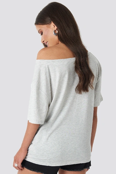 Shop Na-kd One Shoulder T-shirt - Grey In Light Grey Melange