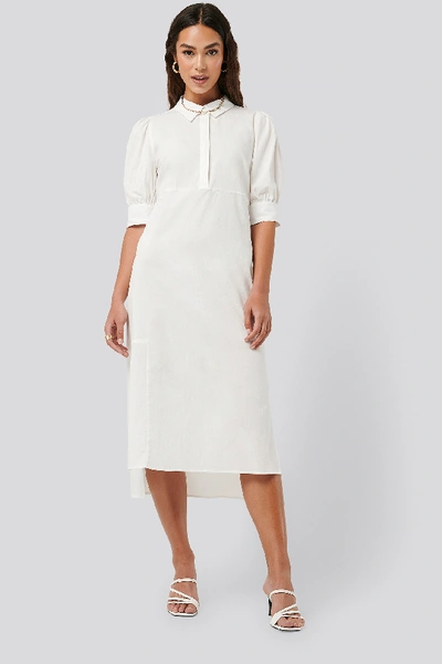Shop Na-kd Puff Sleeve Panel Dress White