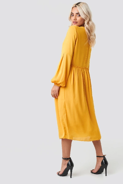 Shop Trendyol Tasseled Midi Dress - Yellow In Mustard