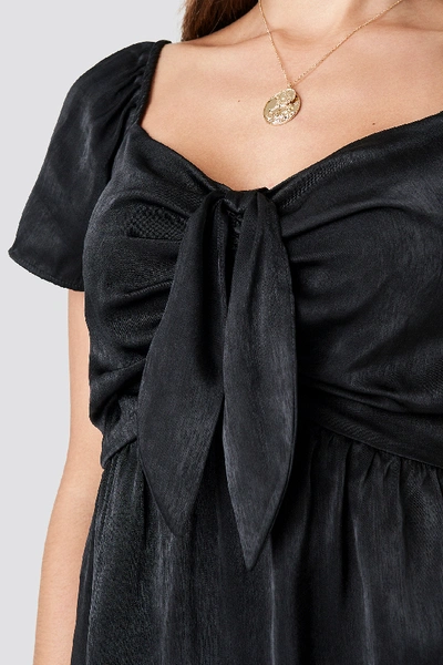 Shop Milena Karl X Na-kd Knot Mini Dress - Black