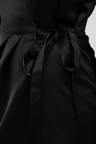 Shop Na-kd Wrap Satin Dress - Black