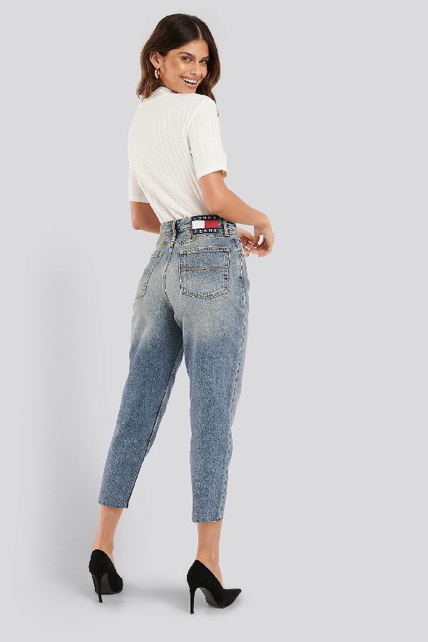 tommy jeans mom high rise tapered