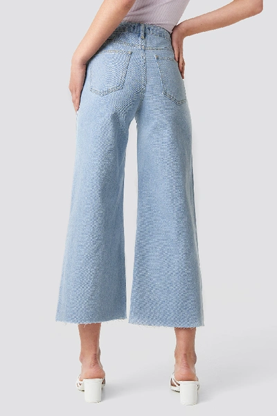 Shop Trendyol High Waist Wide Leg Jeans - Blue In Indigo