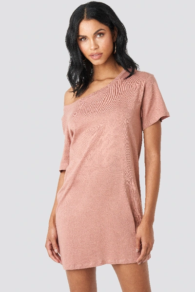 Shop Na-kd One Shoulder T-shirt Dress - Pink In Dusty Dark Pink