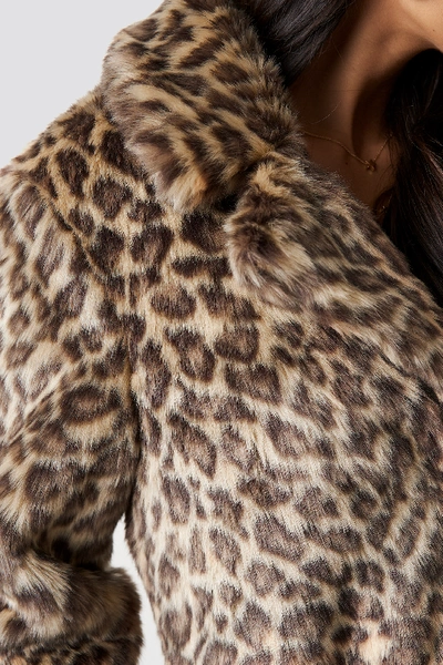 Shop Dilara X Na-kd Fluffy Leo Jacket Multicolor In Leopard