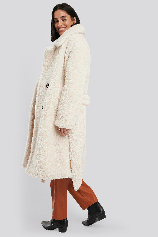 white teddy coat