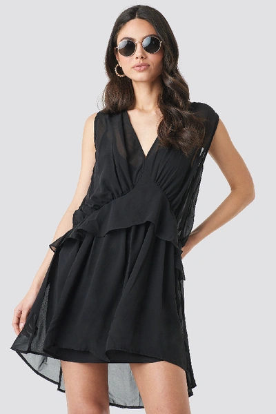 Shop Na-kd Short Chiffon Dress - Black