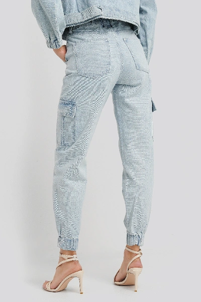 Shop Adika X Na-kd Stella Denim Cargo Pants - Blue