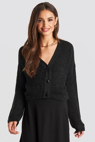 Na-kd Volume Sleeve Cardigan - Black | ModeSens