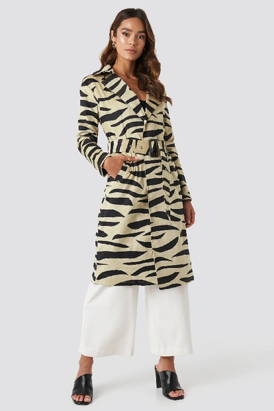 Shop Na-kd Zebra Printed Coat Beige In Zebra Beige