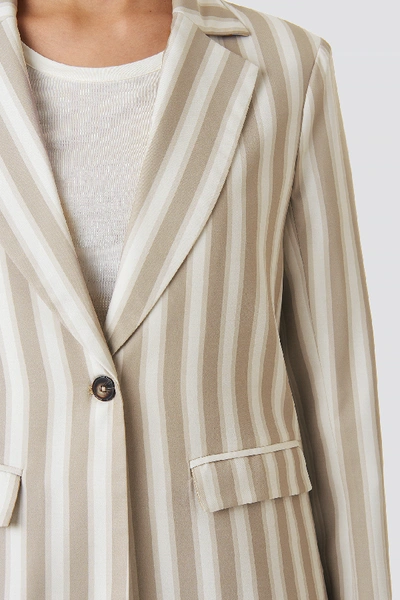 Shop Kae Sutherland X Na-kd Tailored Striped Jacket - Beige