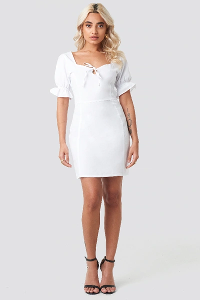 Shop Afj X Na-kd Sweetheart Mini Dress - White