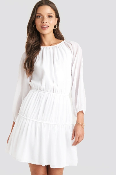 Shop Julia Wieniawa X Na-kd Draped A-lined Chiffon Dress - White