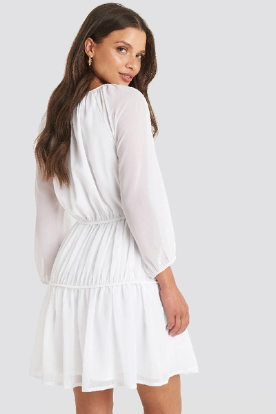 Shop Julia Wieniawa X Na-kd Draped A-lined Chiffon Dress - White